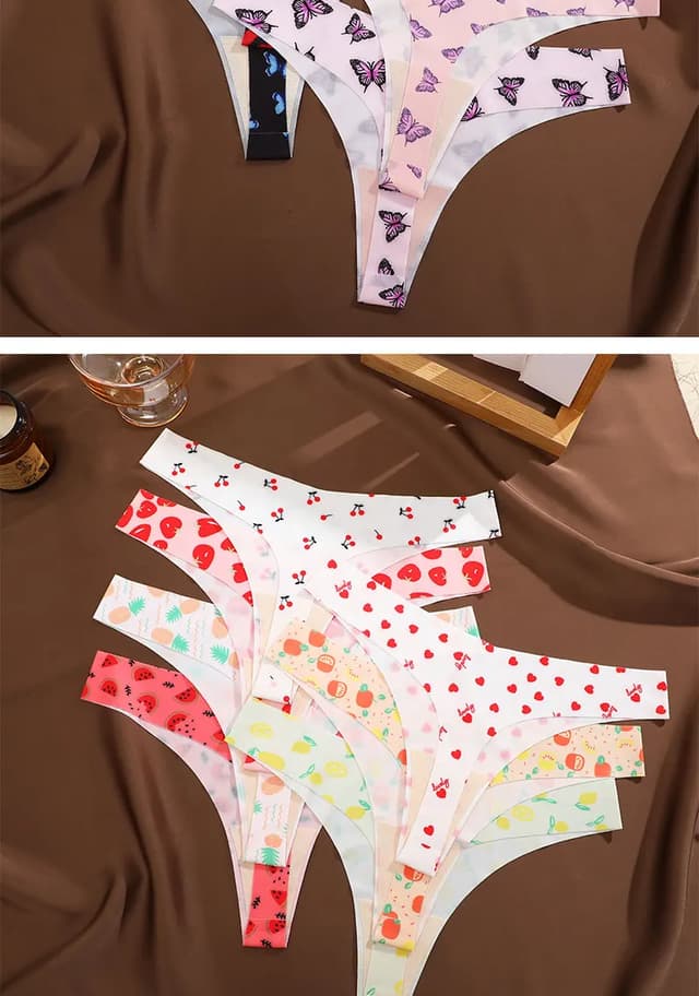 3PCS Sexy G-String Thongs for Women, Colorful Bikini Style T-Back Panties, Seamless Low Waist Intimates, Comfortable Lady Underwear showcase 17