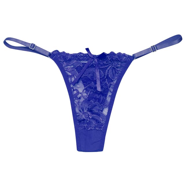 Women's Sexy Lace Thong Panties - Transparent Breathable Low Waist Briefs with Bowknot Detail, Ideal for Casual & Clubwear showcase 5
