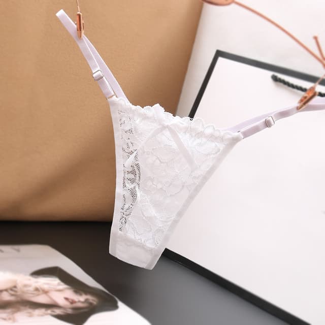 Women's Sexy Lace Thong Panties - Transparent Breathable Low Waist Briefs with Bowknot Detail, Ideal for Casual & Clubwear showcase 14