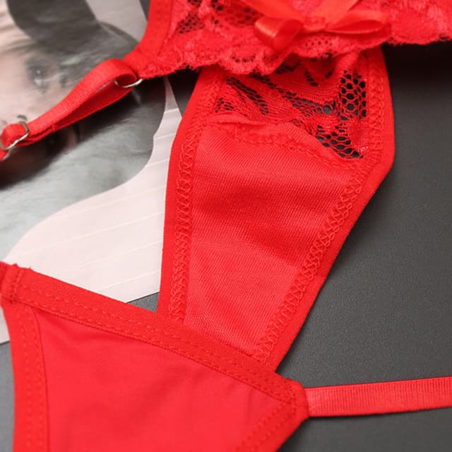 Women's Sexy Lace Thong Panties - Transparent Breathable Low Waist Briefs with Bowknot Detail, Ideal for Casual & Clubwear showcase 17