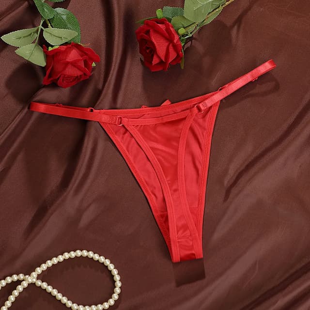 Women's Seamless Satin G-String Thong Panties with Adjustable Bow Detail - Low Rise, Comfortable Briefs for Everyday Wear showcase 18