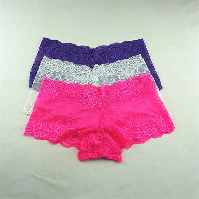 3pcs Women's Silk Boyshorts Transparent Panties Lingerie - Comfortable & Stylish Ladies Underwear Shorts (M-XXL) showcase 3