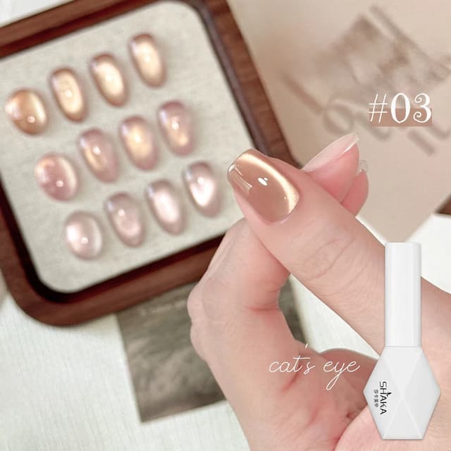 SHAKA 1-16pcs Pure Lust Golden Light Heroine Cat Eye Gel Nail Polish - Whitening Ice Transparent Autumn Collection for Professional Nail Art showcase 7