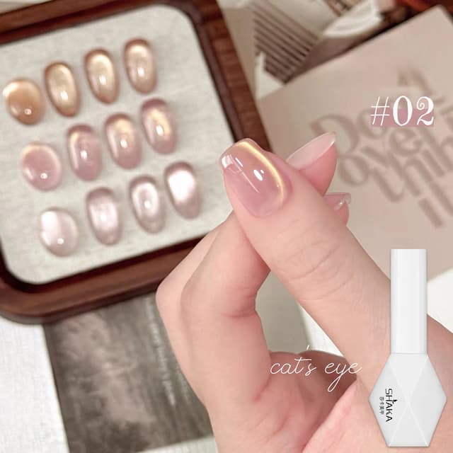 SHAKA 1-16pcs Pure Lust Golden Light Heroine Cat Eye Gel Nail Polish - Whitening Ice Transparent Autumn Collection for Professional Nail Art showcase 6