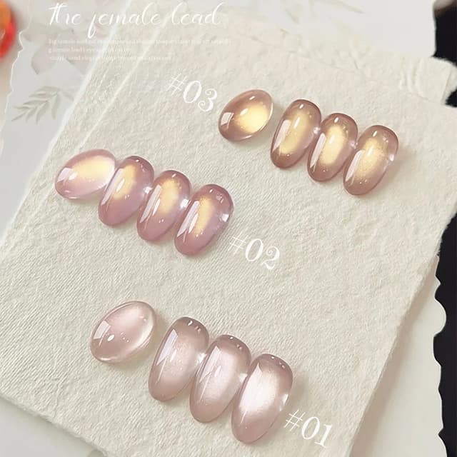 SHAKA 1-16pcs Pure Lust Golden Light Heroine Cat Eye Gel Nail Polish - Whitening Ice Transparent Autumn Collection for Professional Nail Art showcase 4