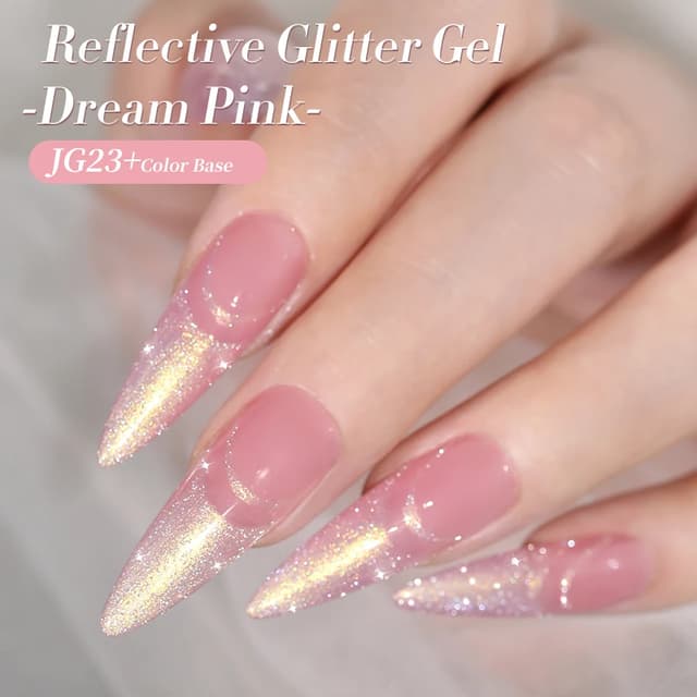 BORN PRETTY Dream Pink Aurora Glitter Gel Nail Polish - 10ml Sparking Shine, Soak-Off Semi-Permanent UV/LED Formula for Professional Manicure at Home showcase 7