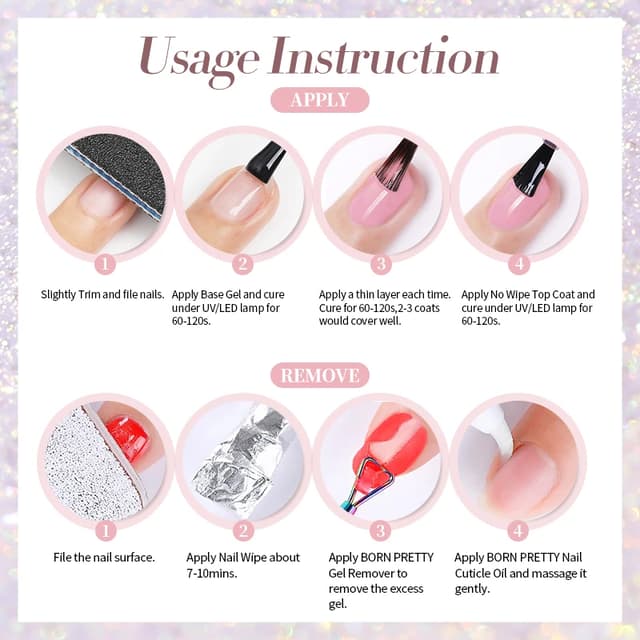 BORN PRETTY Dream Pink Aurora Glitter Gel Nail Polish - 10ml Sparking Shine, Soak-Off Semi-Permanent UV/LED Formula for Professional Manicure at Home showcase 12