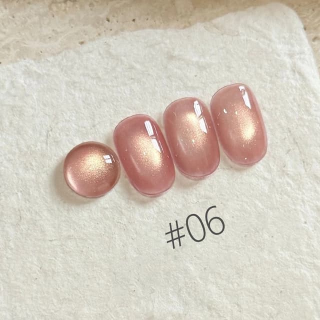 10ML Moonlight Ballet Magnet Cat Eye Nail Polish Gel - Nude Pink Style with Gold Glass Beads for Stunning Cat Eye Effect showcase 12