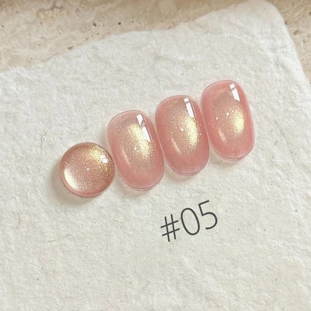 10ML Moonlight Ballet Magnet Cat Eye Nail Polish Gel - Nude Pink Style with Gold Glass Beads for Stunning Cat Eye Effect showcase 11