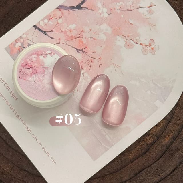10ML Moonlight Ballet Magnet Cat Eye Nail Polish Gel - Nude Pink Style with Gold Glass Beads for Stunning Cat Eye Effect showcase 18