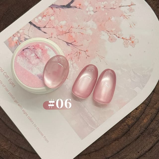 10ML Moonlight Ballet Magnet Cat Eye Nail Polish Gel - Nude Pink Style with Gold Glass Beads for Stunning Cat Eye Effect showcase 19