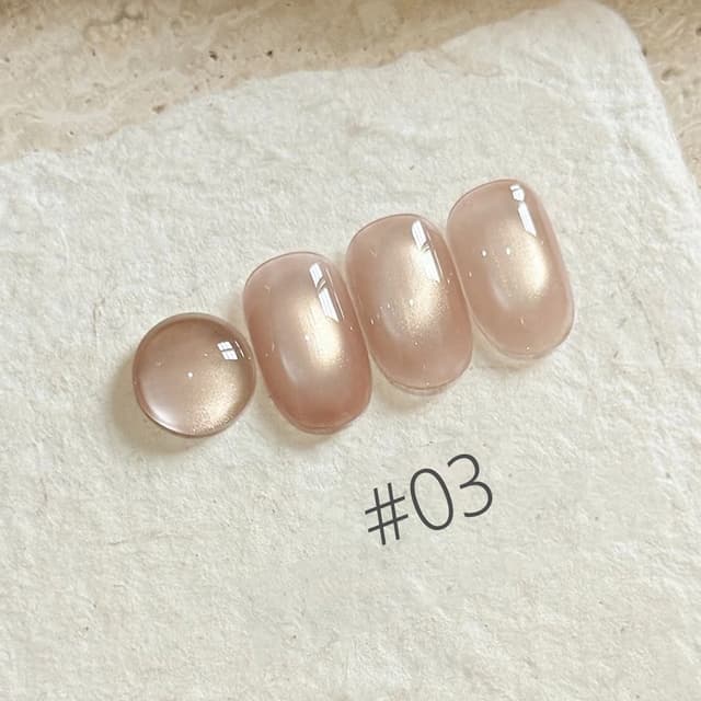 10ML Moonlight Ballet Magnet Cat Eye Nail Polish Gel - Nude Pink Style with Gold Glass Beads for Stunning Cat Eye Effect showcase 9