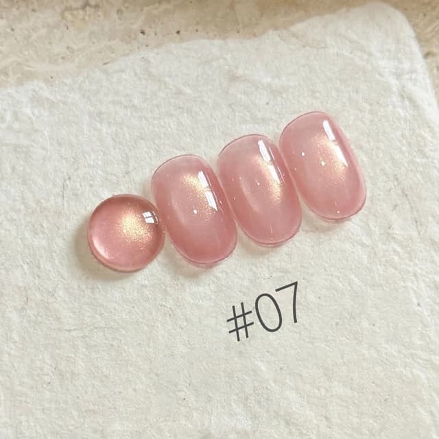 10ML Moonlight Ballet Magnet Cat Eye Nail Polish Gel - Nude Pink Style with Gold Glass Beads for Stunning Cat Eye Effect showcase 13