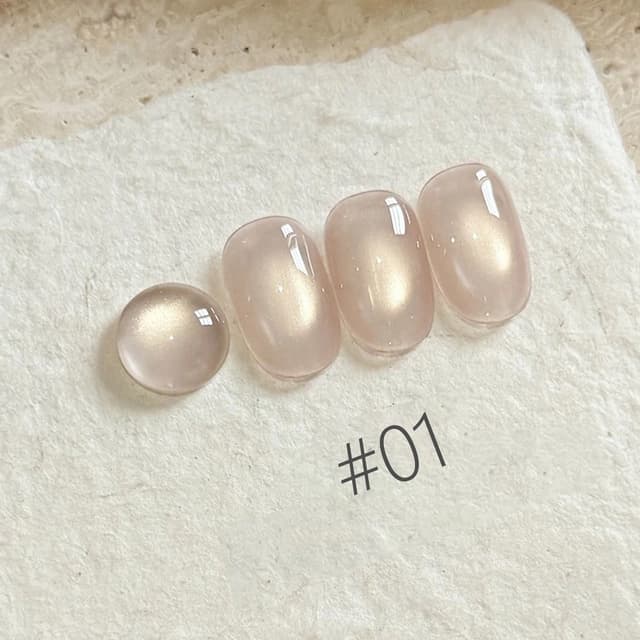 10ML Moonlight Ballet Magnet Cat Eye Nail Polish Gel - Nude Pink Style with Gold Glass Beads for Stunning Cat Eye Effect showcase 7