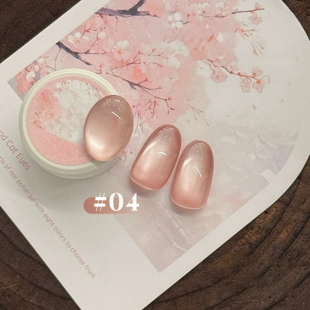 10ML Moonlight Ballet Magnet Cat Eye Nail Polish Gel - Nude Pink Style with Gold Glass Beads for Stunning Cat Eye Effect showcase 17