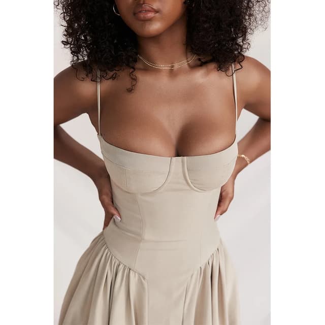 Elegant Summer Women's Sleeveless Backless Pleated Midi Dress - Sexy Solid Sling A-line Party Evening Robe for Ladies showcase 9