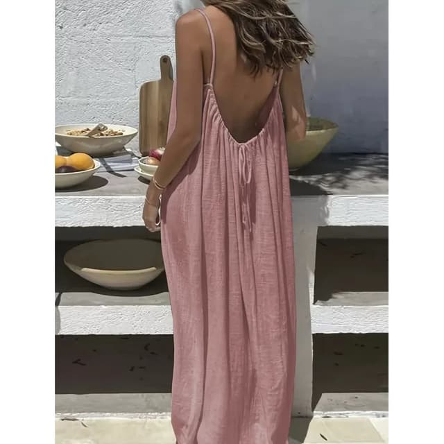 New Arrival Women's Strapless Backless Long Loose Maxi Dress - Comfortable Sleepwear & Casual Loungewear for Home showcase 9