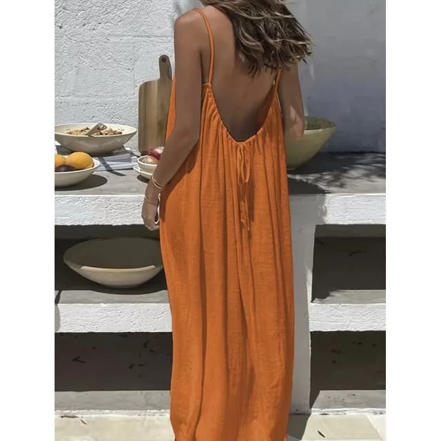 New Arrival Women's Strapless Backless Long Loose Maxi Dress - Comfortable Sleepwear & Casual Loungewear for Home showcase 16
