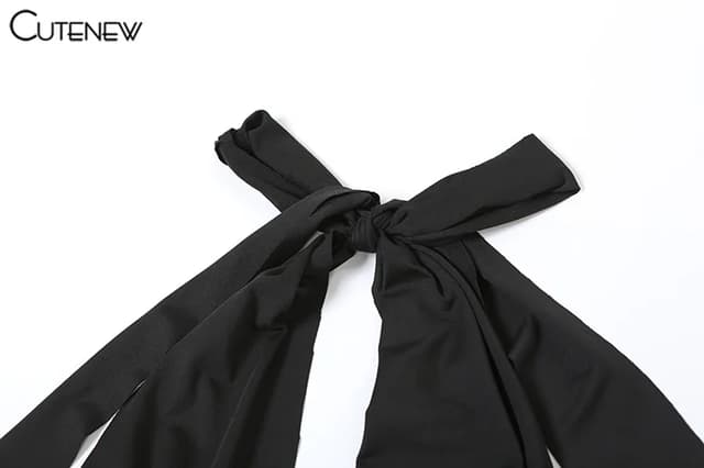 Nibber Elegant Women's Long Dress Solid Color Halter V-Neck Backless Shirring Side Split Vestidos Female High Street New Robe for Parties and Evening Events showcase 5