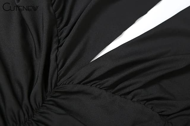 Nibber Elegant Women's Long Dress Solid Color Halter V-Neck Backless Shirring Side Split Vestidos Female High Street New Robe for Parties and Evening Events showcase 6