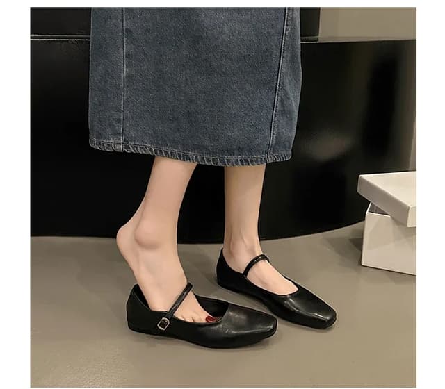Elegant Classic Retro Square Toe Mary Jane Shoes for Women | Comfortable Soft Shallow Cut Low Heel | Stylish Vintage Fashion Footwear showcase 11