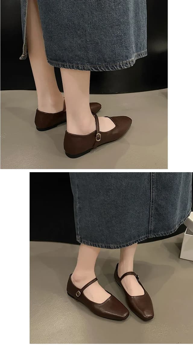 Elegant Classic Retro Square Toe Mary Jane Shoes for Women | Comfortable Soft Shallow Cut Low Heel | Stylish Vintage Fashion Footwear showcase 9