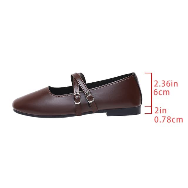 Women's Classic Retro Mary Jane Flat Shoes - Fashionable Square Toe Casual Work Shoes with Straight Buckle, Shallow Mouth Design for Everyday Comfort showcase 14