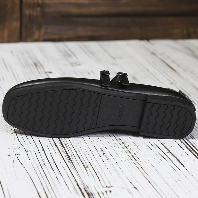 Women's Classic Retro Mary Jane Flat Shoes - Fashionable Square Toe Casual Work Shoes with Straight Buckle, Shallow Mouth Design for Everyday Comfort showcase 8