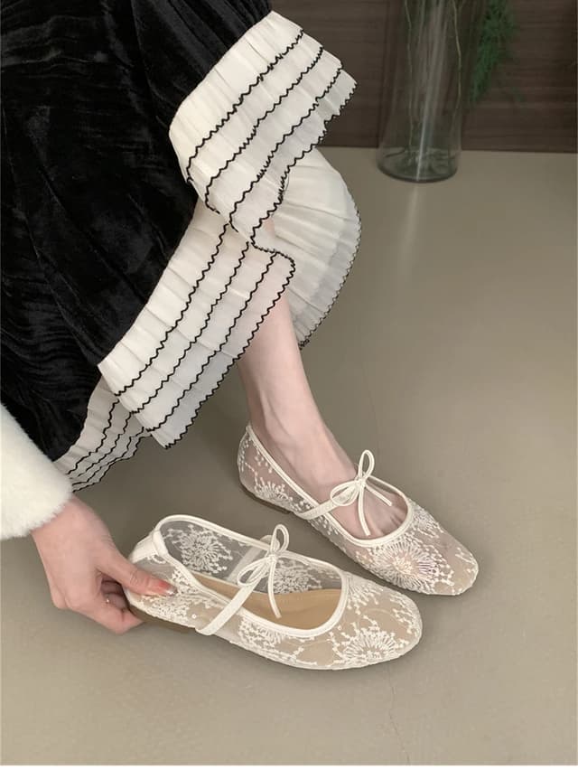 Women's Fashionable Lace Mary Jane Flats - Comfortable Slip-On Street Style Dress Shoes with Soft Sole for Everyday Wear showcase 10