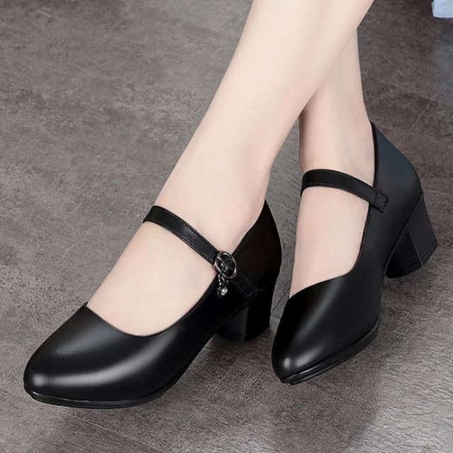 2025 New Women's Medium Heel Pumps - Soft Leather, Non-Slip Sole, Adjustable Buckle, Comfortable for Daily & Casual Wear showcase 1