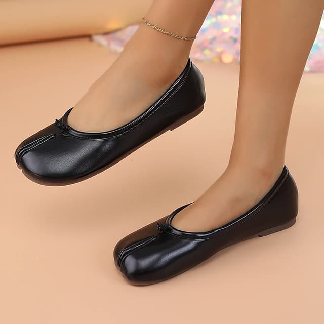 2025 Women's Leather Toe Separator Loafers - Comfortable Slip-On Breathable Casual Flat Shoes for Everyday Wear showcase 7