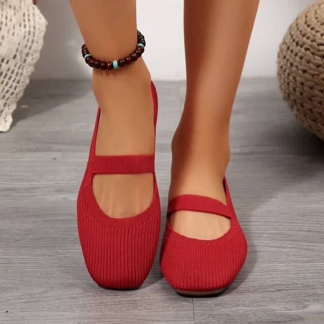 Women's Casual Knitted Ballet Flats - Comfortable Anti-slip Strap Loafers, Lightweight Mary Jane Sneakers for Daily Walking showcase 17