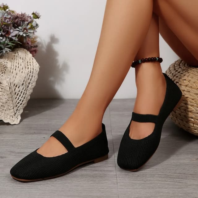 Women's Casual Knitted Ballet Flats - Comfortable Anti-slip Strap Loafers, Lightweight Mary Jane Sneakers for Daily Walking showcase 11