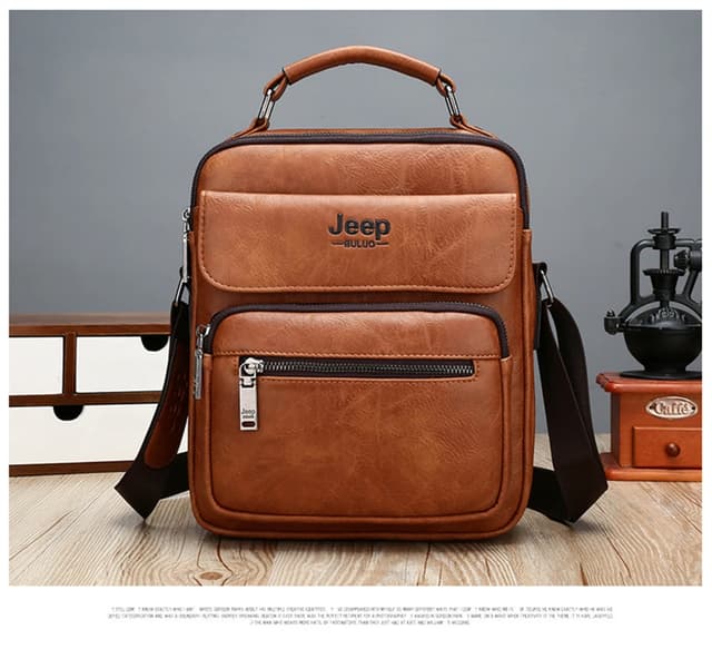 JEEP BULUO Men's Genuine Leather Crossbody Shoulder Messenger Bag - Large Size Business Casual Satchel for 9.7" iPad, Travel, Work showcase 17