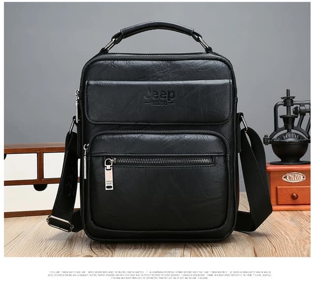 JEEP BULUO Men's Genuine Leather Crossbody Shoulder Messenger Bag - Large Size Business Casual Satchel for 9.7" iPad, Travel, Work showcase 19