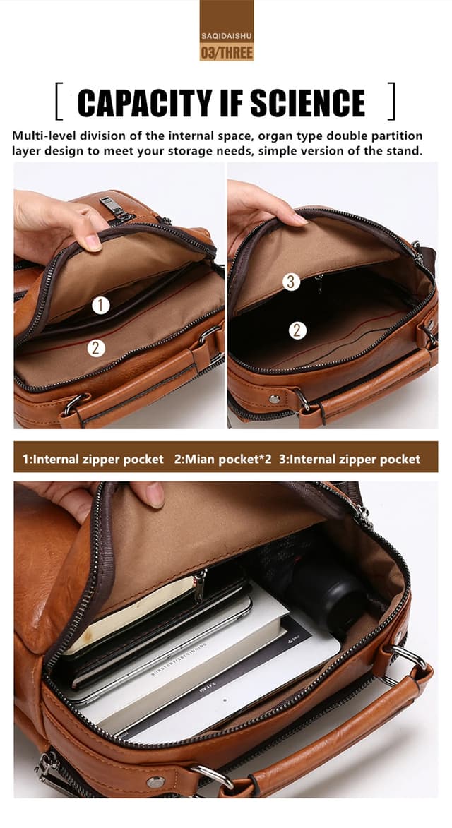 JEEP BULUO Men's Genuine Leather Crossbody Shoulder Messenger Bag - Large Size Business Casual Satchel for 9.7" iPad, Travel, Work showcase 8