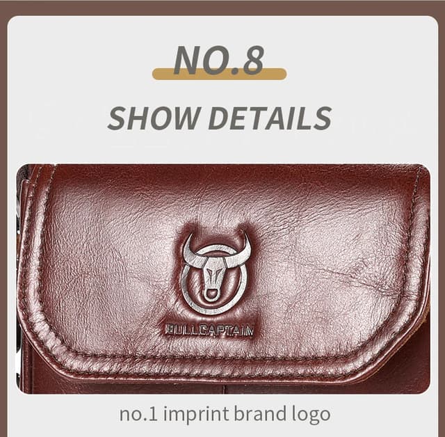 BULLCAPTAIN Men's Genuine Leather Shoulder Bag, Retro Casual Crossbody Messenger Bag, Multifunctional 7.9-inch Tablet Handbag, Durable Cowhide for Daily Use showcase 10