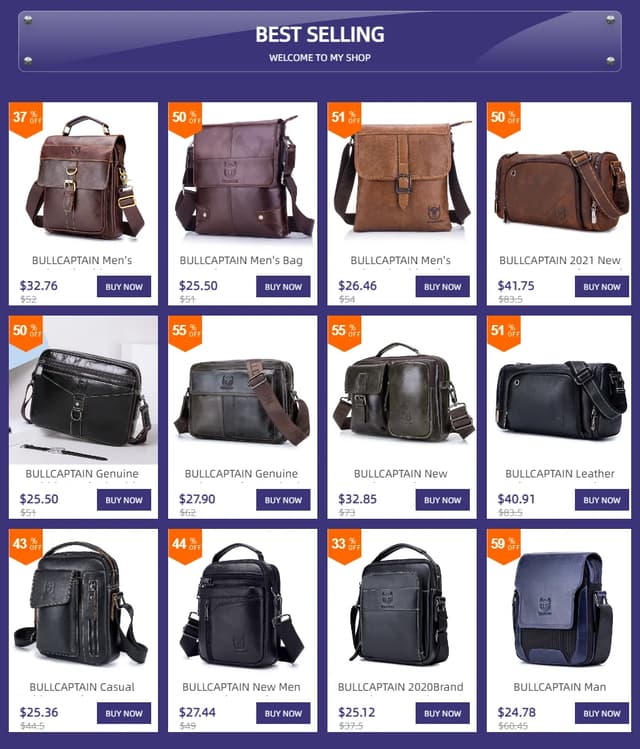 BULLCAPTAIN Men's Genuine Leather Shoulder Bag, Retro Casual Crossbody Messenger Bag, Multifunctional 7.9-inch Tablet Handbag, Durable Cowhide for Daily Use showcase 1