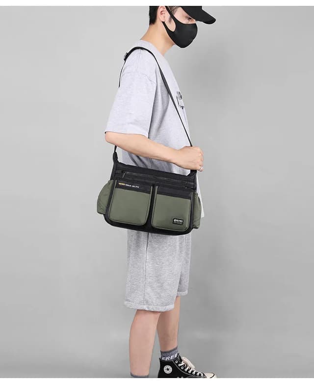 Men's Luxury Nylon Crossbody Messenger Bag - Multi-Layer Pocket Design, Large Capacity, Waterproof, Casual Fashion Shoulder Bag for Travel & Daily Use showcase 4