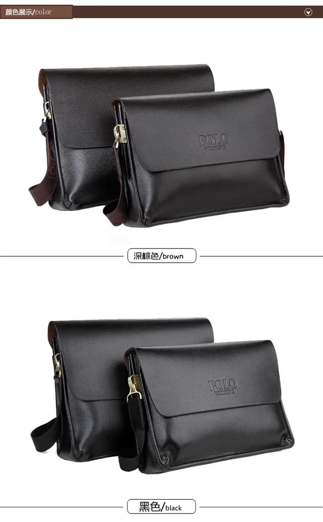 POLO Men's Vertical Business Crossbody Shoulder Bag - Casual & Professional Document Bag, 23x26x7cm showcase 8