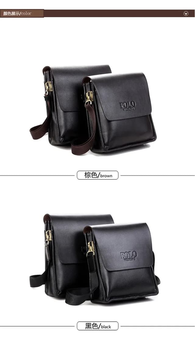 POLO Men's Vertical Business Crossbody Shoulder Bag - Casual & Professional Document Bag, 23x26x7cm showcase 10