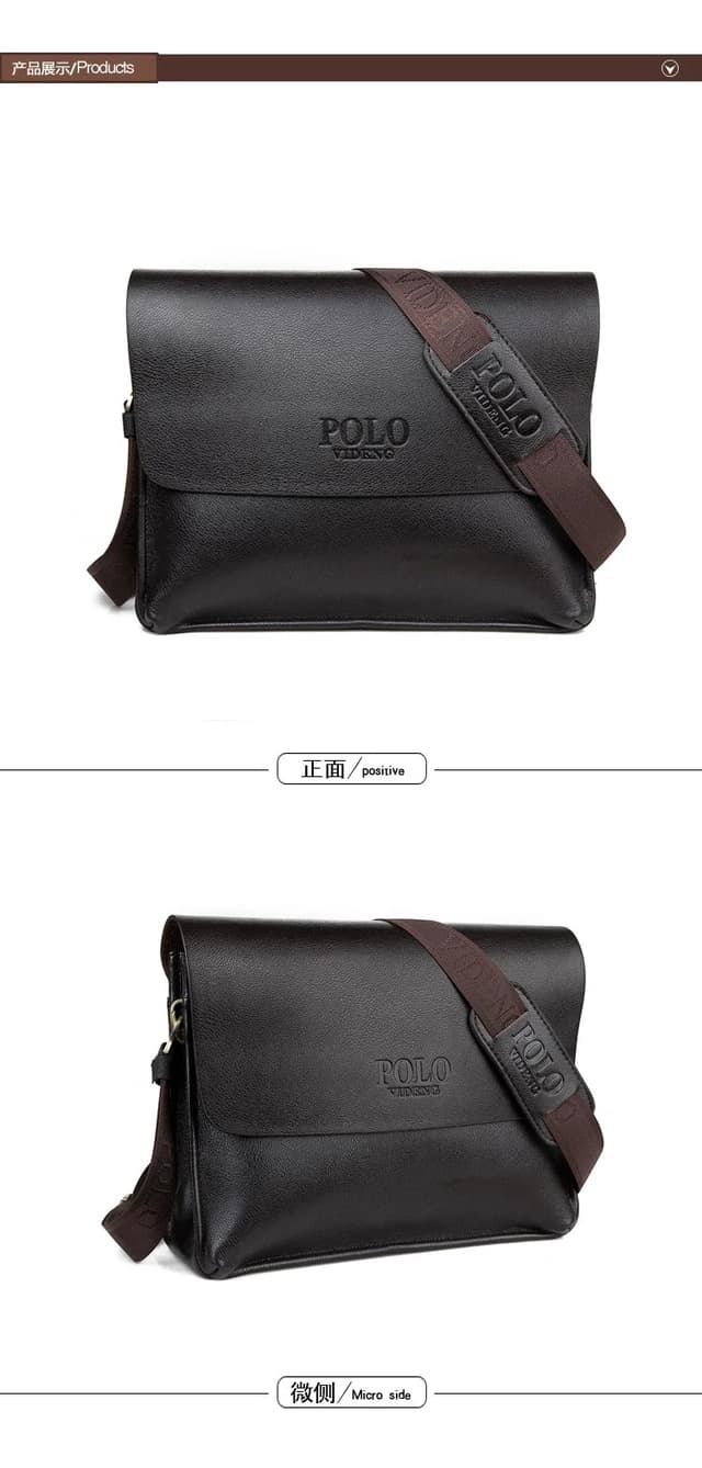 POLO Men's Vertical Business Crossbody Shoulder Bag - Casual & Professional Document Bag, 23x26x7cm showcase 14