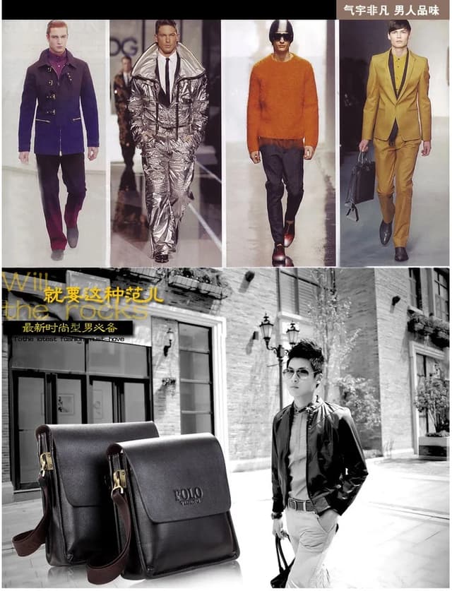 POLO Men's Vertical Business Crossbody Shoulder Bag - Casual & Professional Document Bag, 23x26x7cm showcase 9