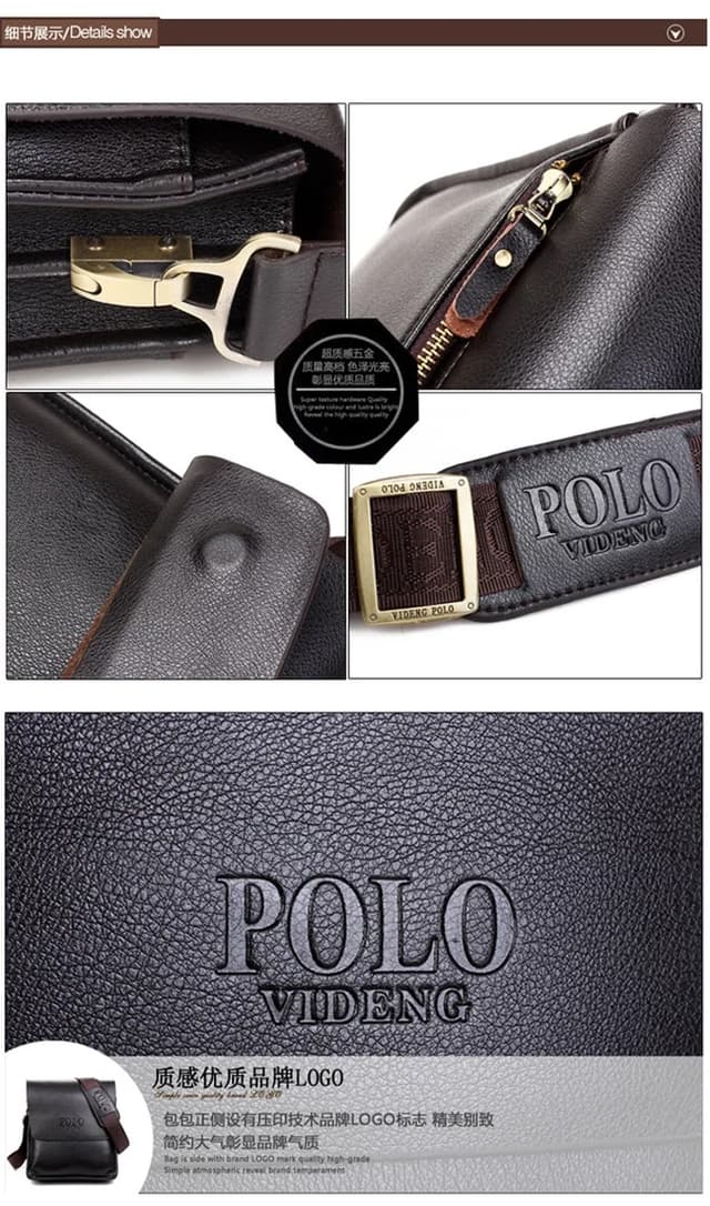 POLO Men's Vertical Business Crossbody Shoulder Bag - Casual & Professional Document Bag, 23x26x7cm showcase 18
