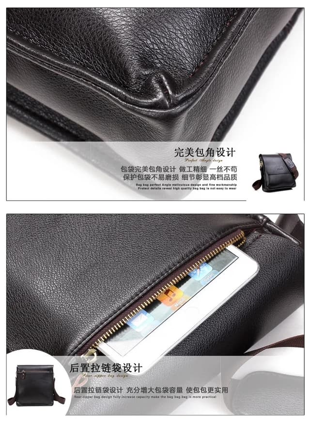 POLO Men's Vertical Business Crossbody Shoulder Bag - Casual & Professional Document Bag, 23x26x7cm showcase 19