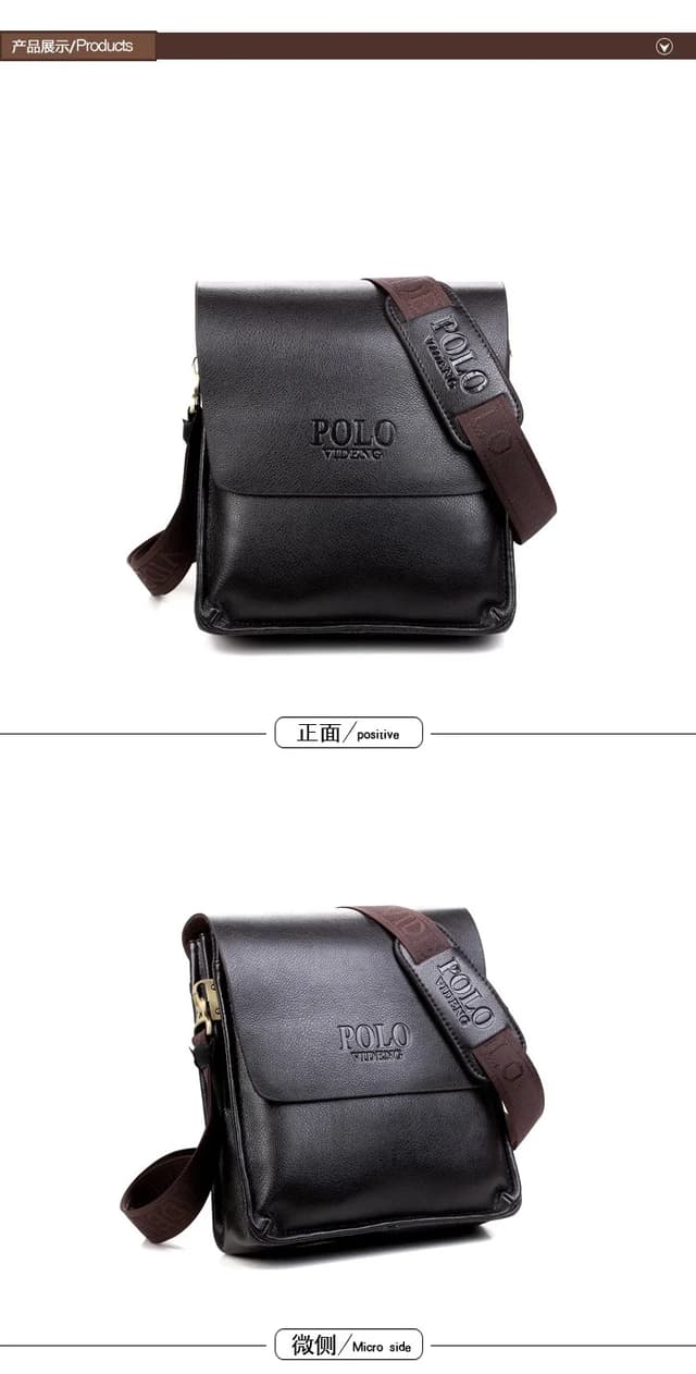POLO Men's Vertical Business Crossbody Shoulder Bag - Casual & Professional Document Bag, 23x26x7cm showcase 11