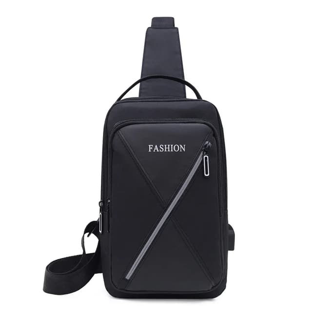 Men's Black Mini Crossbody Chest Bag - Simple Storage Small Satchel for Travel & Daily Use showcase 18