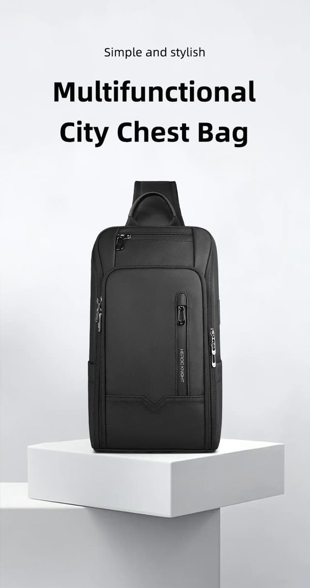 HcanKcan Men's Fashion Crossbody Bag - Waterproof USB Shoulder Sling Chest Pack for Travel & Sport, Fits 9.7" iPad showcase 6