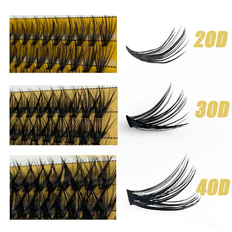 3D Russian Mink Individual Eyelash Clusters - 60 Bundles Natural Look Extension, 0.07mm Thickness, C/D Curl, 8-15mm Length - Professional Makeup Tool showcase 4
