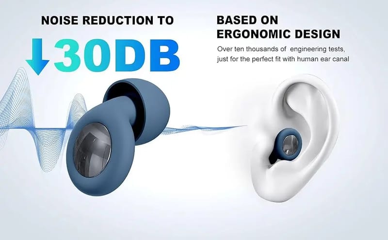 Silicone Ear Plugs for Sleeping & Swimming - Noise Reduction Waterproof Earbuds with Storage Bag, Reusable & Comfortable for Travel, Study, and Rest showcase 2